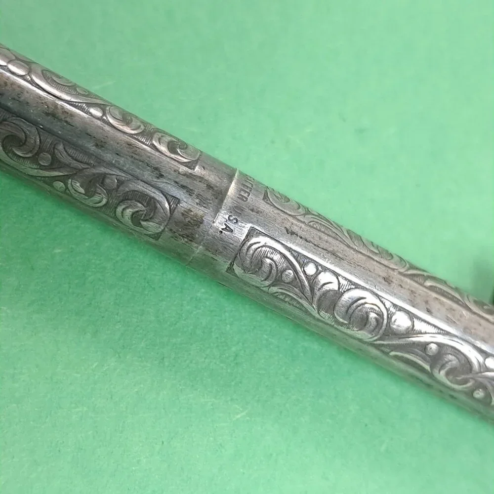 Vintage Sheaffer‎ Sterling Silver pen grapes leaves vines White Dot Ballpoint